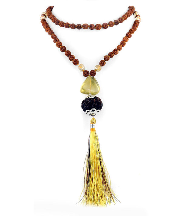 9 Mukhi Rudraksha with Citrine Gemstone Rudraksha Mala